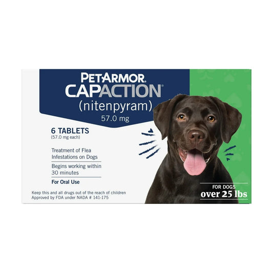 Petarmor  Fast-Acting Oral Flea Treatment for Medium and Large Dogs 25.1-125 Lbs, 6 Doses, 57 Mg