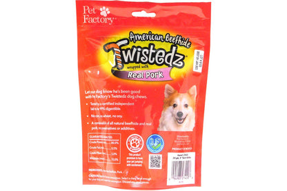 Twistedz American Beefhide Twist Sticks W/ Pork Meat Wrap - 5", 20 Count