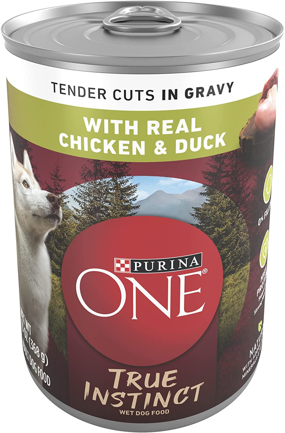 High Protein Wet Dog Food True Instinct Tender Cuts in Dog Food Gravy with Real Chicken and Duck - (12) 13 Oz. Cans