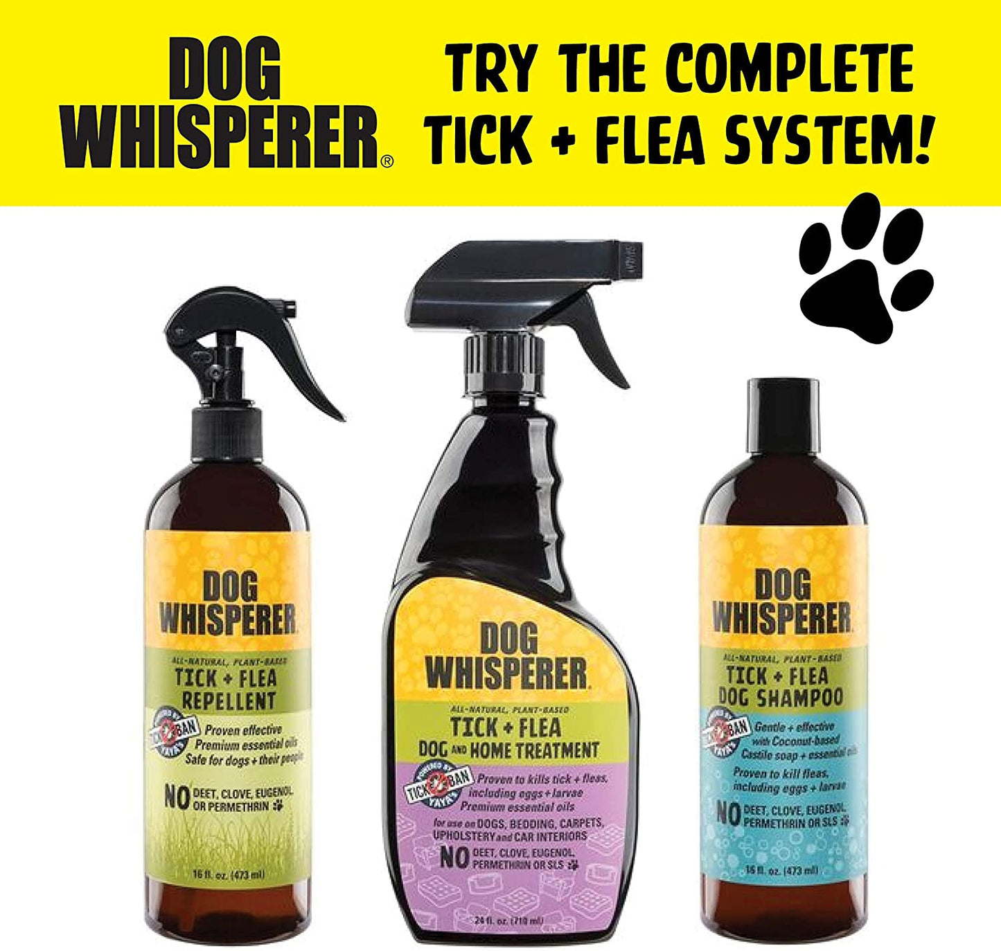 Dog Whisperer Tick + Flea Repellent, All-Natural, Extra Strength, Effective on Dogs and Their People (4 Ounce Spray)