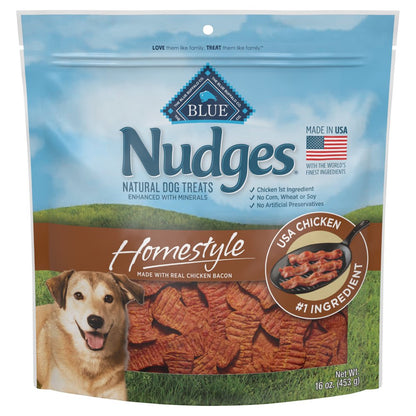 Nudges Homestyle Natural Dog Treats Chicken and Baconbag