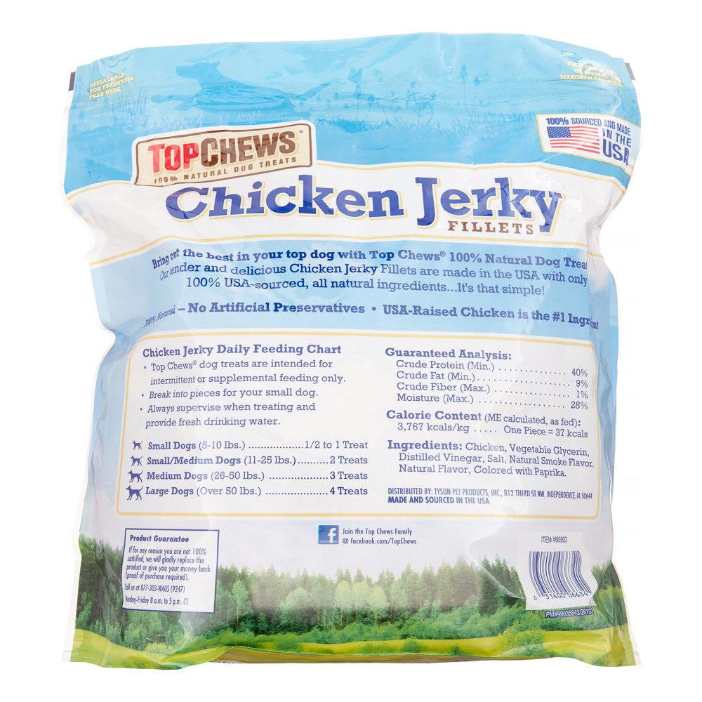 Top Chews Chicken Jerky Fillets, 48 Oz