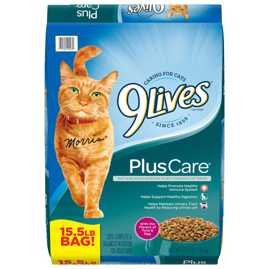 plus Care Dry Cat Food with Tuna & Egg Flavors, 15.5 Lb Bag