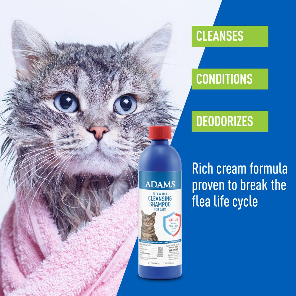 Flea & Tick Cleansing Shampoo for Cats, 12 Ounces