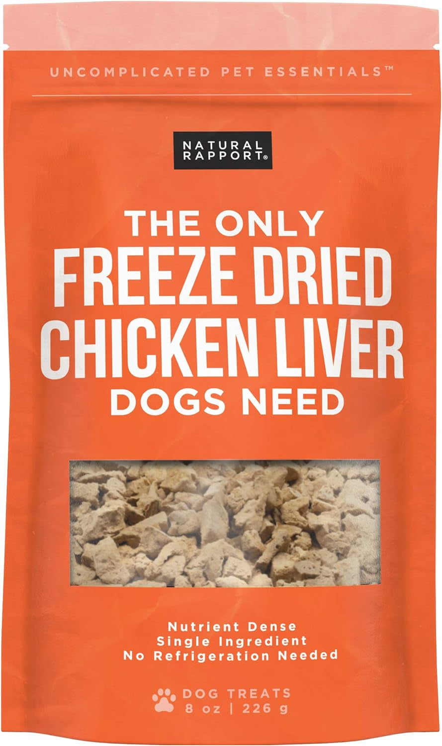 Chicken Liver Dog Treats - the Only Freeze Dried Chicken Liver Dogs Need - Grain-Free Chicken Bites, Dog Treats for Small and Large Dogs (8 Oz.)