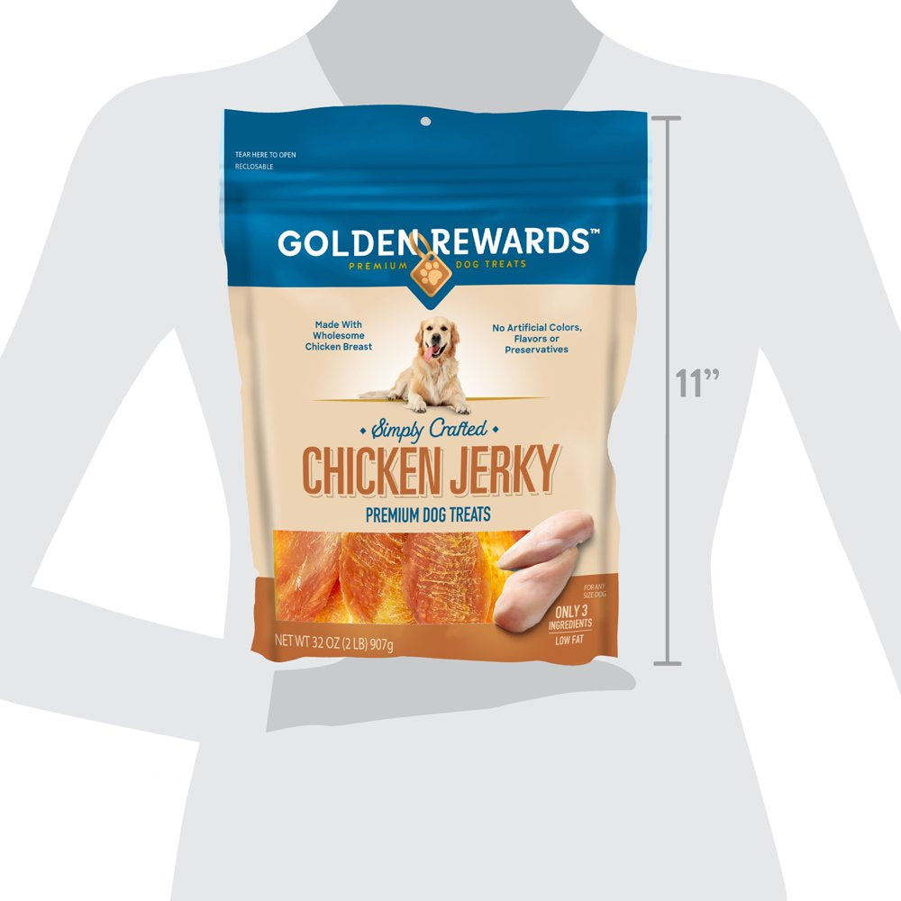 Chicken Flavor Premium Dry Jerky Treats for All Dogs, 32 Oz