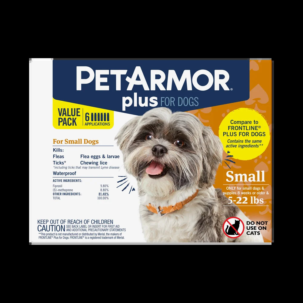 plus for Small Dogs 5-22 Lbs, Flea and Tick Protection for Dogs, 6-Month Supply