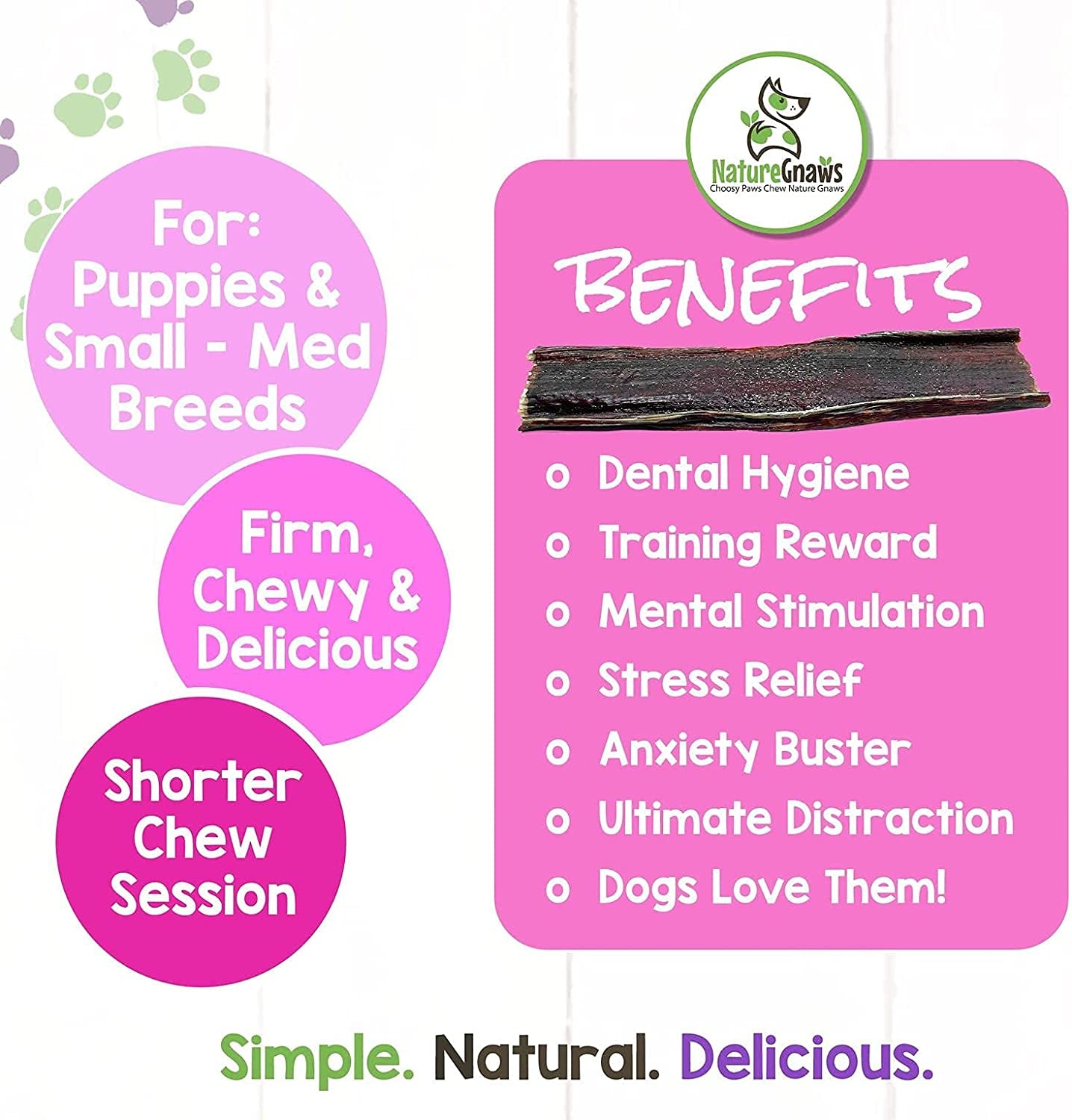 - Beef Jerky Chews for Small Dogs - Premium Natural Beef Gullet Sticks - Simple Single Ingredient Tasty Dog Chew Treats - Rawhide Free - 5 Inch