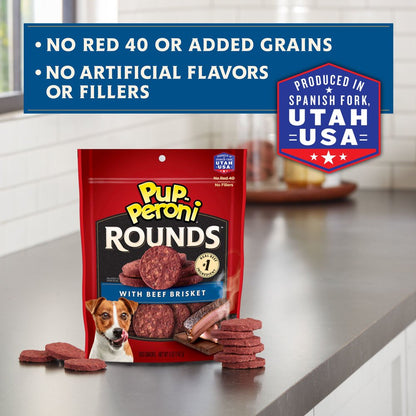 Rounds Dog Treats with Beef Brisket, 20.5 Oz. Bag