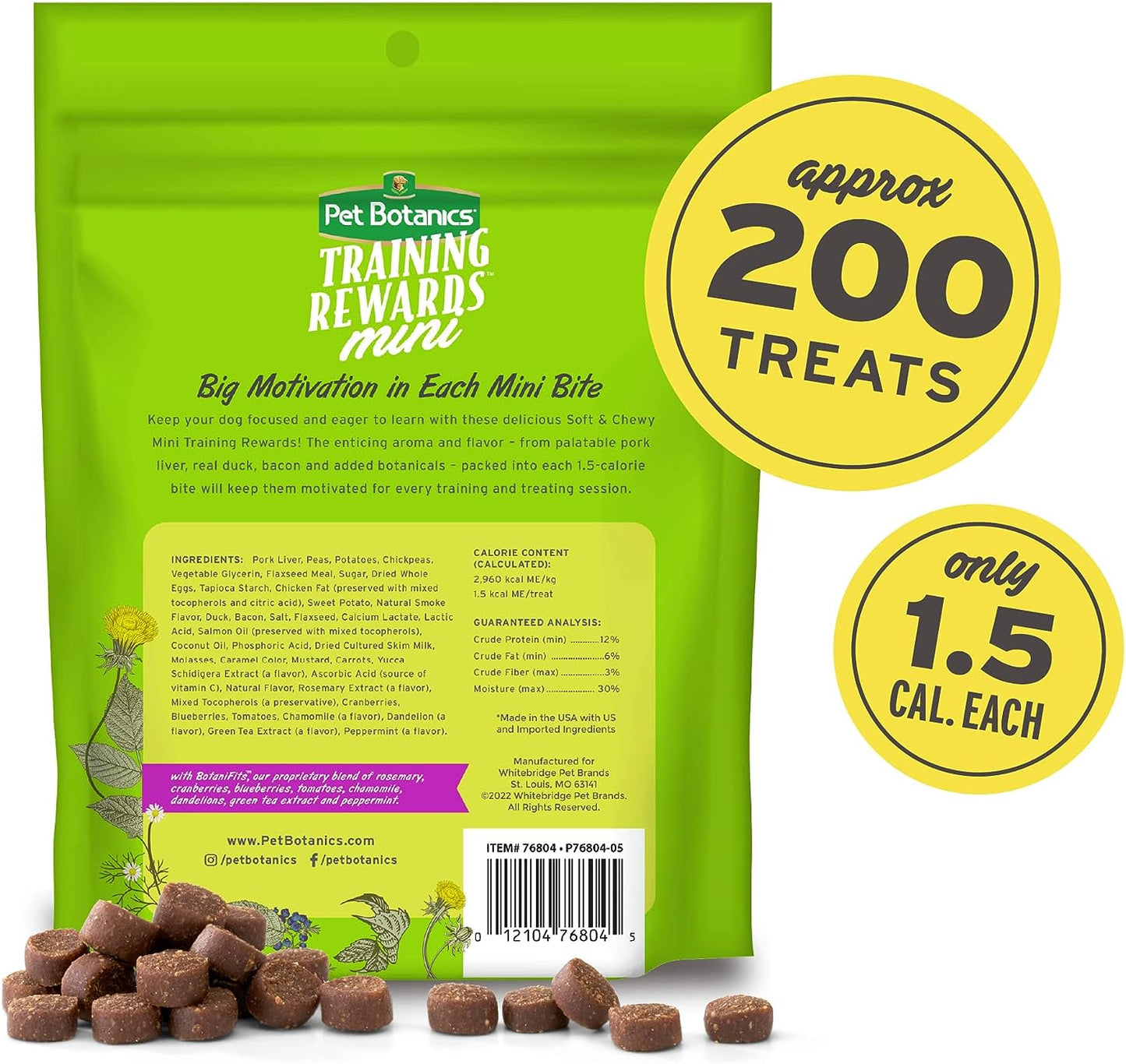 4 Oz. Pouch Training Reward Mini Soft & Chewy, Duck and Bacon Flavor, with 200 Treats per Bag, the Choice of Top Trainers