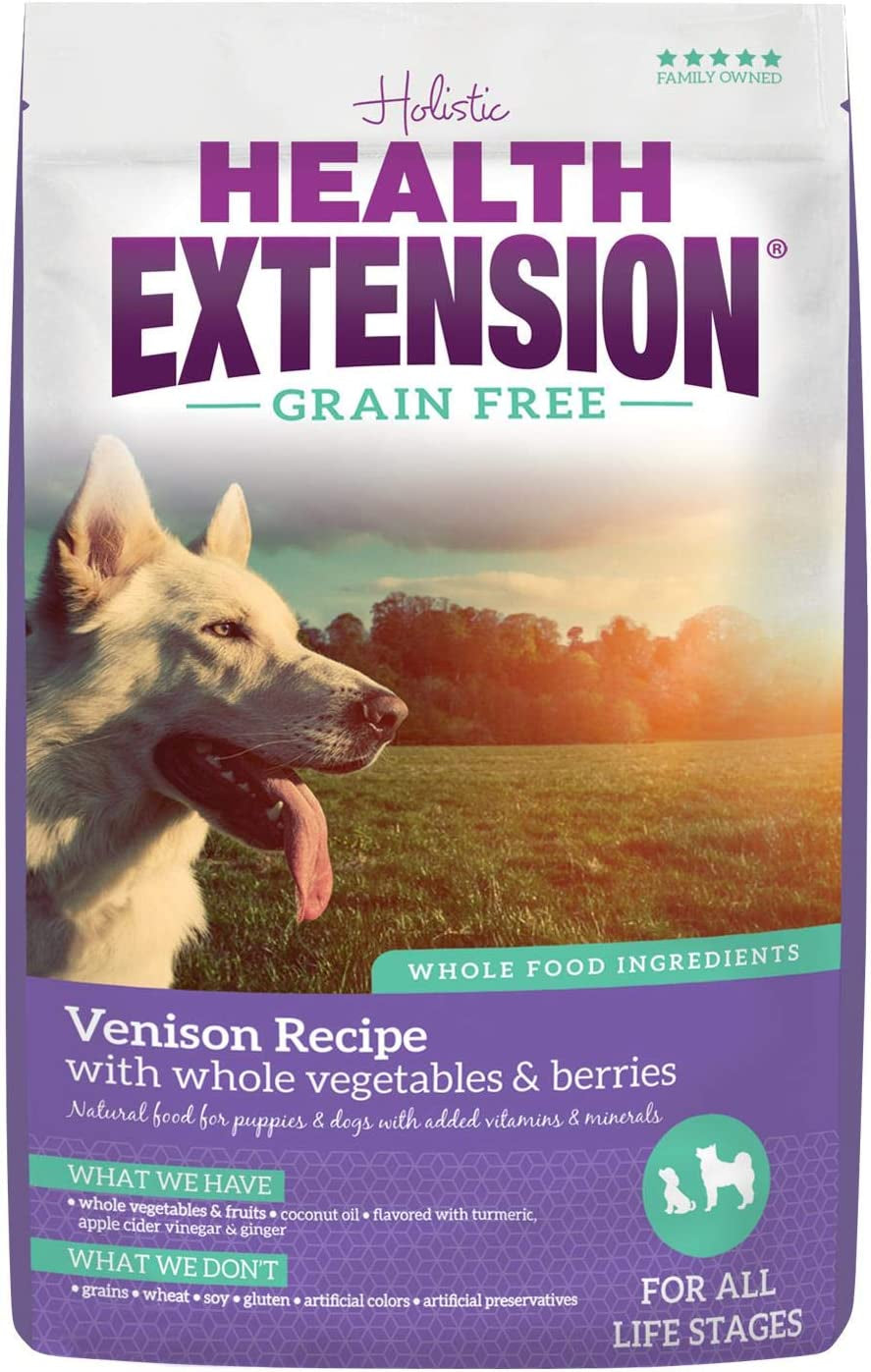 Dry Dog Food, Natural Food with Added Vitamins & Minerals, Suitable for All Puppies, Include Venison & Sweet Potato Recipe with Whole Vegetable & Berries (4 Pound)