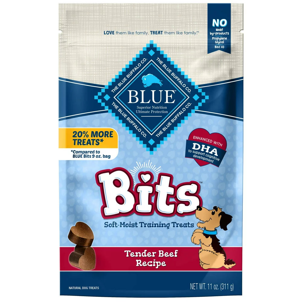 BLUE Bits Training Treats Beef Flavor Soft Treats for Dogs, Whole Grain, 11 Oz. Bag