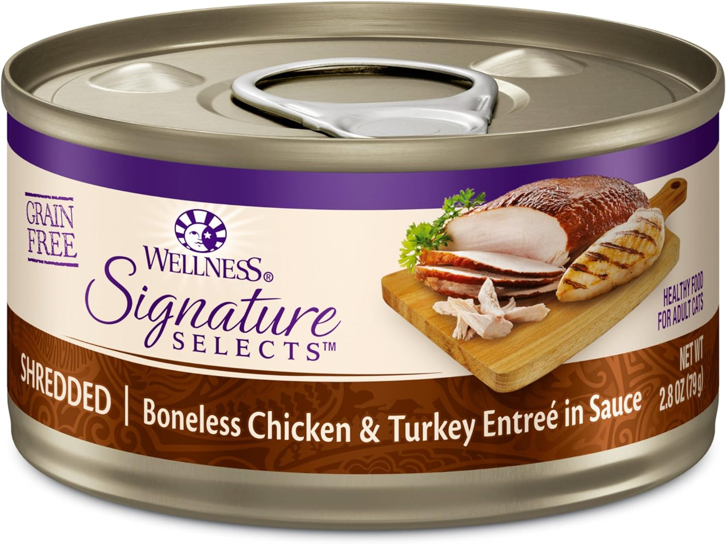 Wellness CORE Grain-Free Signature Selects Wet Cat Food, Natural Pet Food Made with Real Meat (Shredded Chicken & Turkey, 2.8 Ounces, Pack of 12)