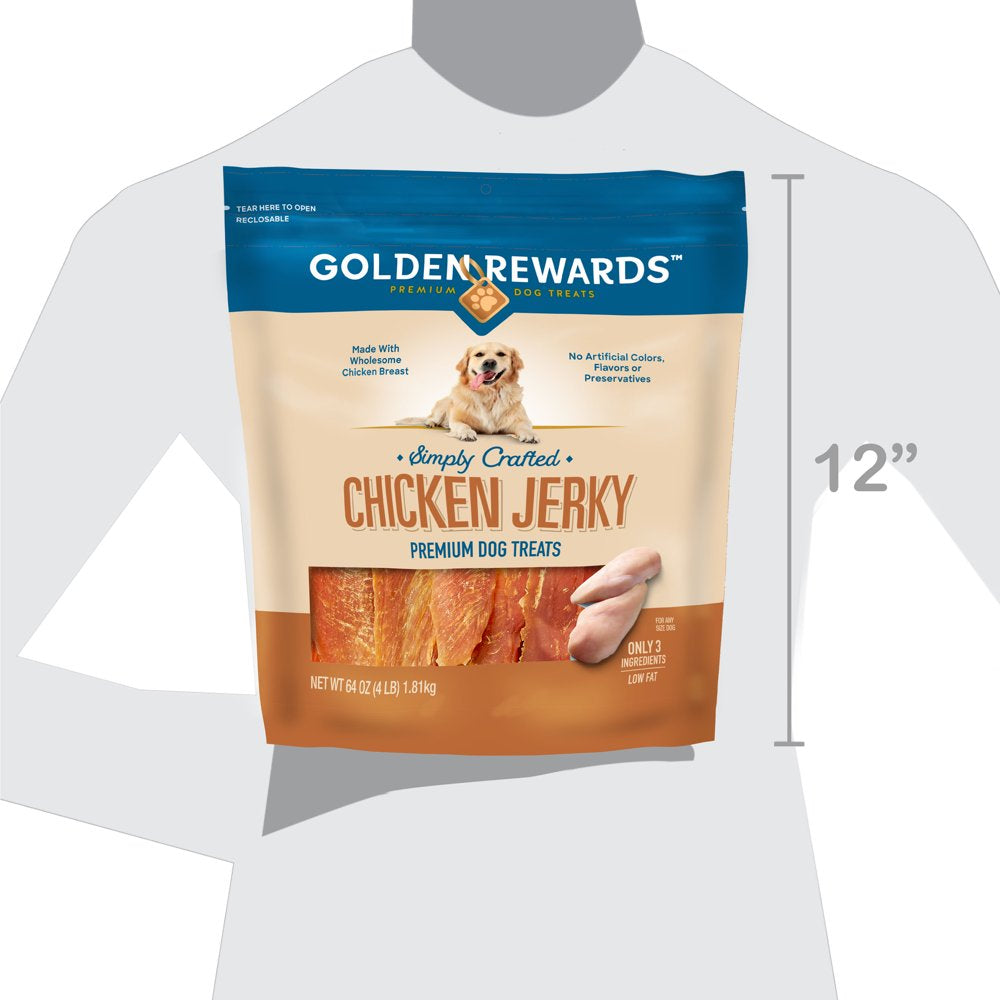 Chicken Flavor Premium Dry Jerky Treats for All Dogs, 64 Oz