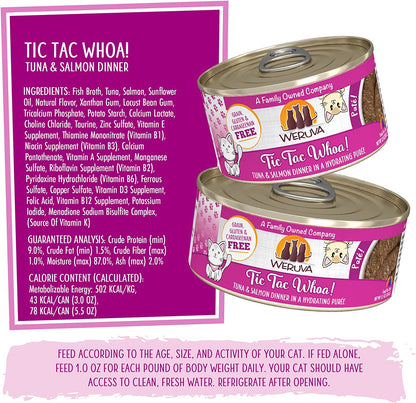 Classic Cat Paté, Tic Tac Whoa! with Tuna & Salmon, 3Oz Can (Pack of 12)