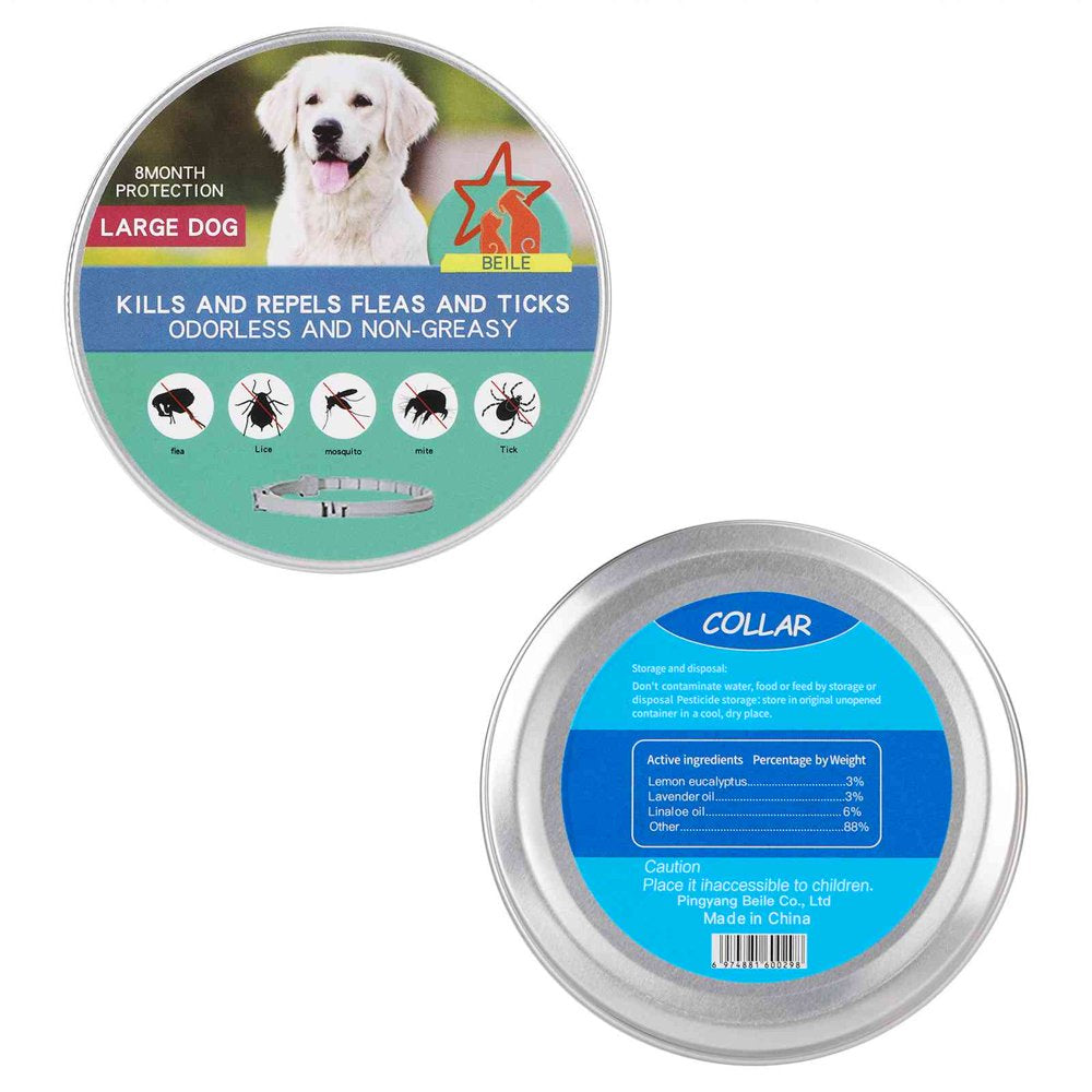 Natural Ingredients, Flea and Tick Prevention and Treatment Collar for Chesapeake Bay Retriever and Other Large Size Sporting Dogs Dogs. Waterproof & Adjustable. (2 Pack with Comb)