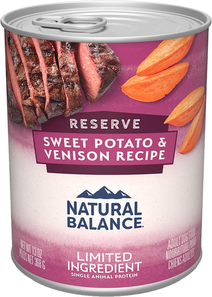 Limited Ingredient Adult Grain-Free Wet Canned Dog Food, Reserve Sweet Potato & Venison Recipe, 13 Ounce (Pack of 12)