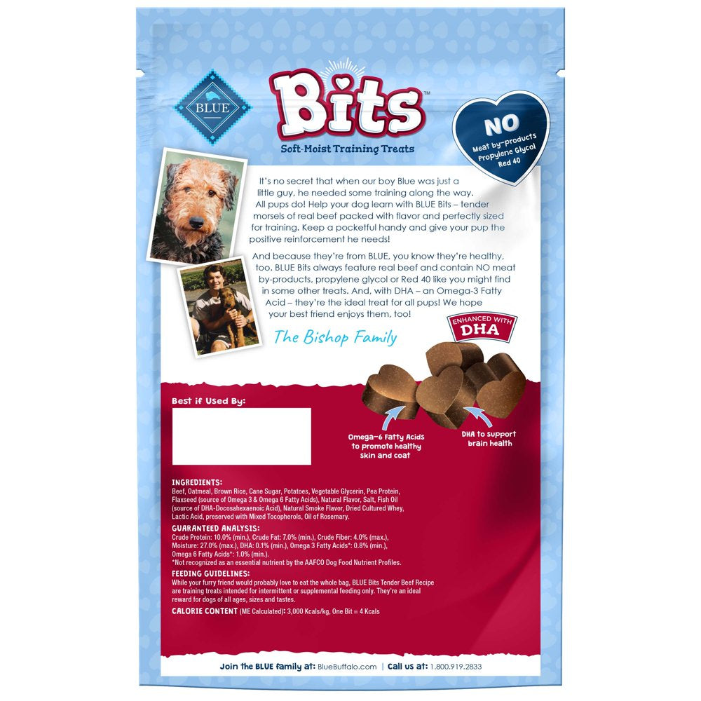 BLUE Bits Training Treats Beef Flavor Soft Treats for Dogs, Whole Grain, 11 Oz. Bag