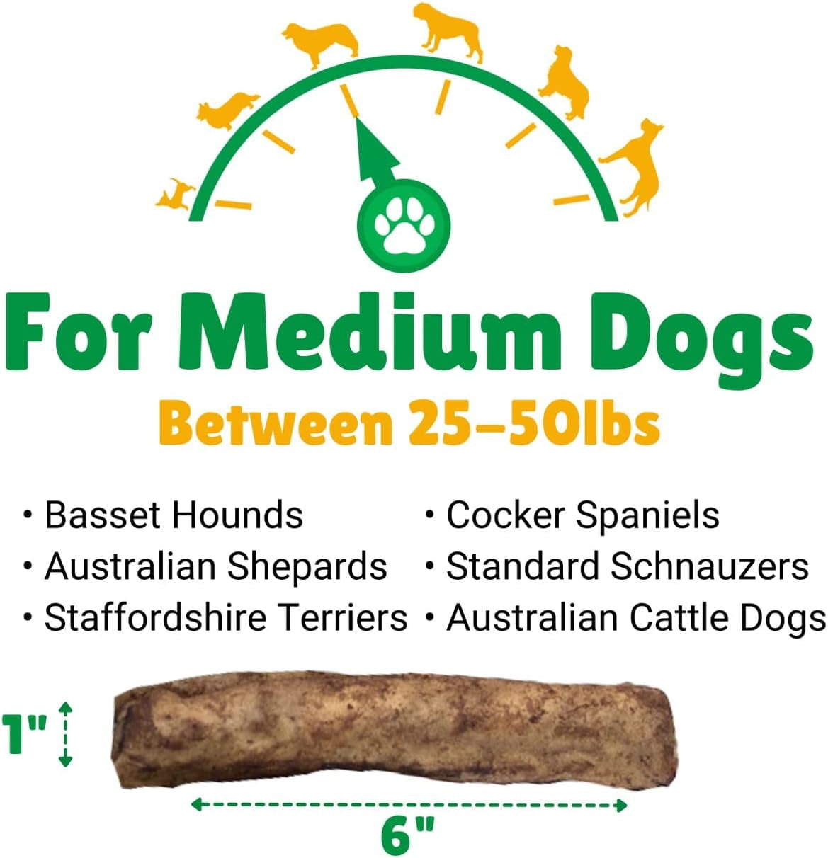 Beef Basted Rawhide – All-Natural Rawhide and Beef Dog Treats for Medium Dogs, Gluten Free Premium Medium Dog Treats (28 Chews)