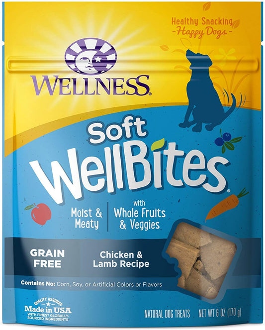 Wellness Rewarding Life Grain-Free Soft Dog Treats (Previously Wellbites), Made in USA with Natural Ingredients, Ideal for Training (Chicken & Lamb Recipe, 6-Ounce Bag)