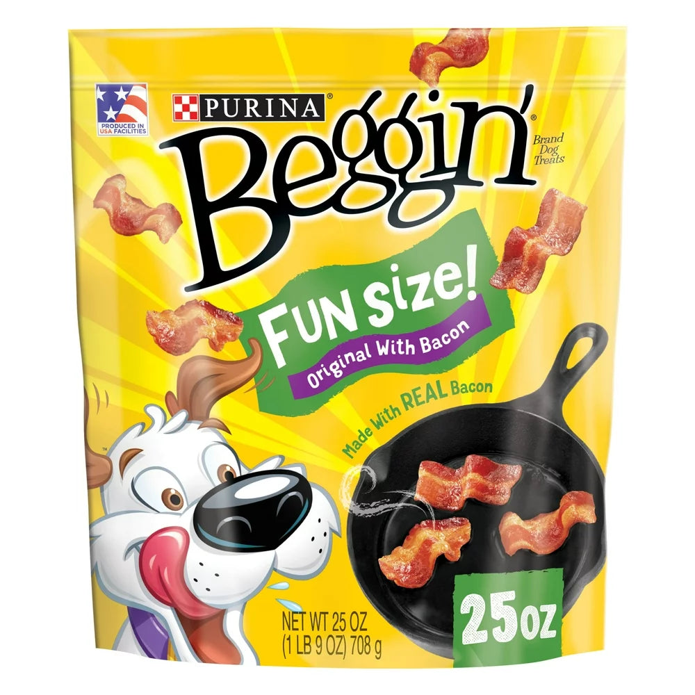 Purina  with Real Meat Dog Treats, Fun Size Original with Bacon Flavor