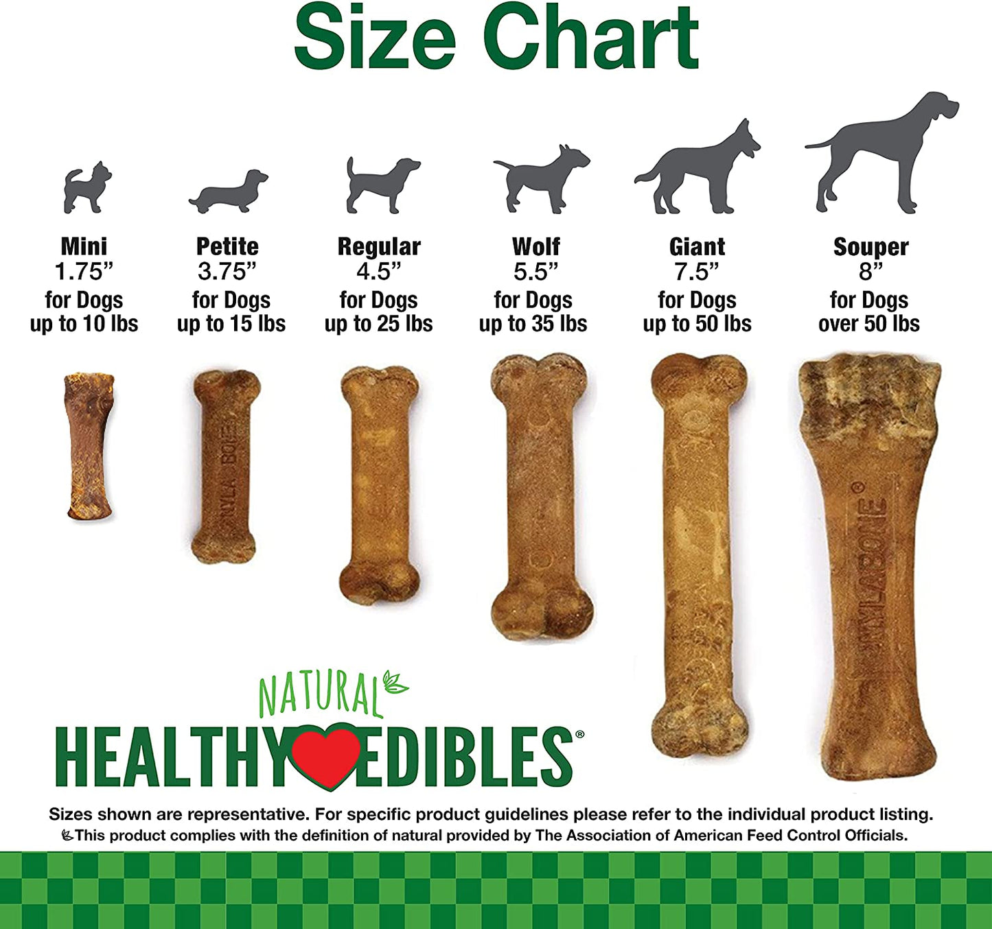 Healthy Edibles All-Natural Long Lasting Chew Treats Variety Pack 3 Count Small/Regular