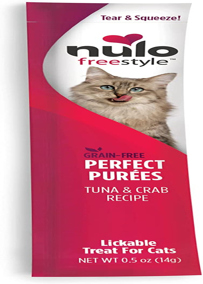 Freestyle Grain-Free Perfect Purees Premium Wet Cat Treats, Squeezable Meal Topper for Felines, High Moisture Content to Support Cat Hydration, 0.5 Ounces in Each Lickable Wet Cat Treat Pouch