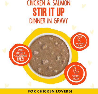 B.F.F. OMG - Best Feline Friend Oh My Gravy!, Chicken & Salmon Stir It up with Chicken & Salmon in Gravy, 2.8Oz Can (Pack of 12)