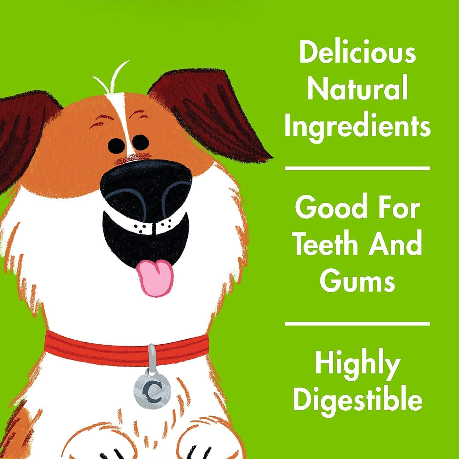 Large Minty Fresh Daily Dental Dog Chews, Made in the USA, Natural Highly-Digestible Oral Health Treats for Healthy Gums and Teeth - 28 Count