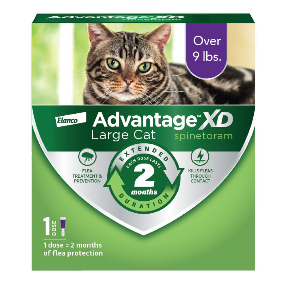 Large Cat Flea Prevention & Treatment, for Cats over 9Lbs, 1 Dose (2-Months)