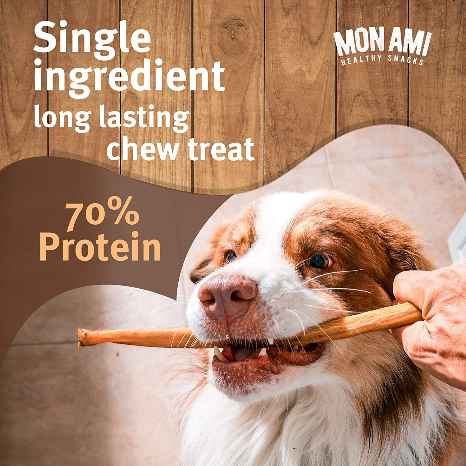 Mon Ami Braided Bully Sticks for Large and Small Dogs (5-6 Inches, Pack of 12) - Made from Grass Fed Beef Dog Treats - Natural Bully Sticks - Grain Free & High Protein Dog Snack