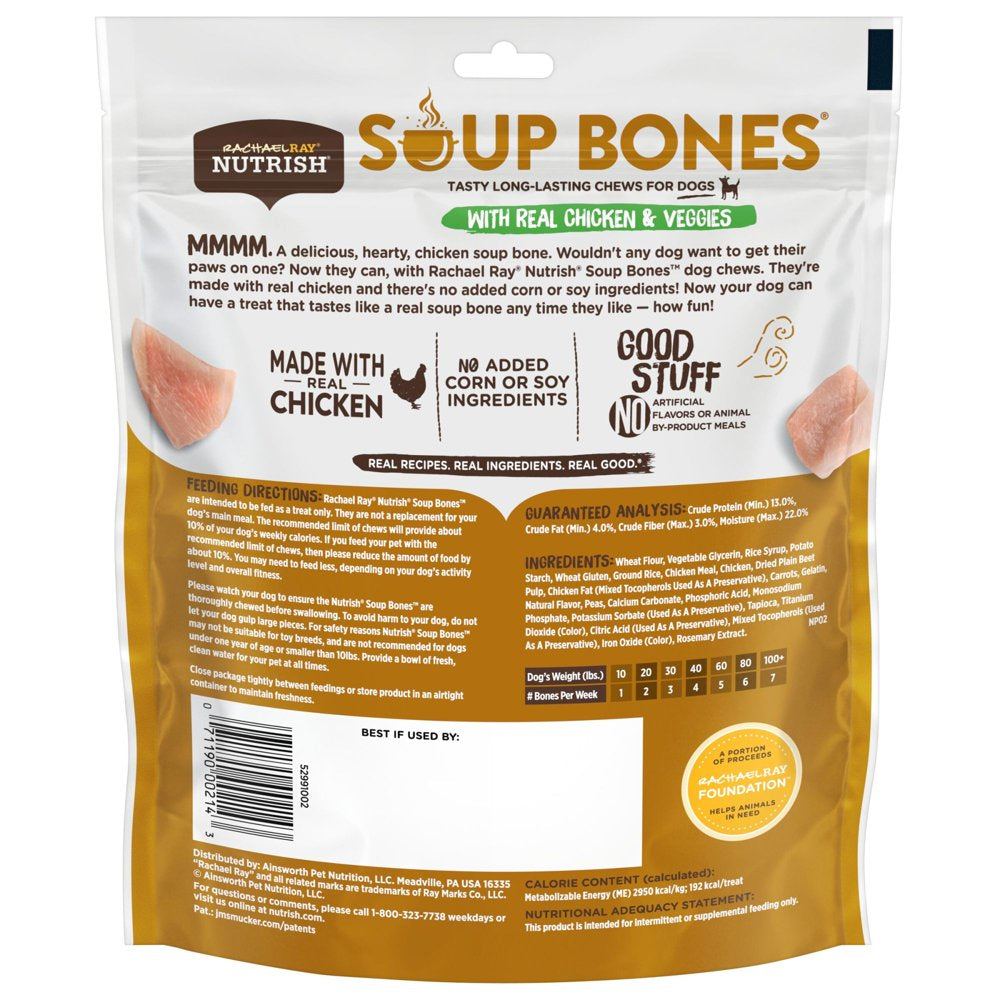 Rachael Ray  Soup Bones Dog Chews with Real Chicken & Veggies,11 Dog Chews