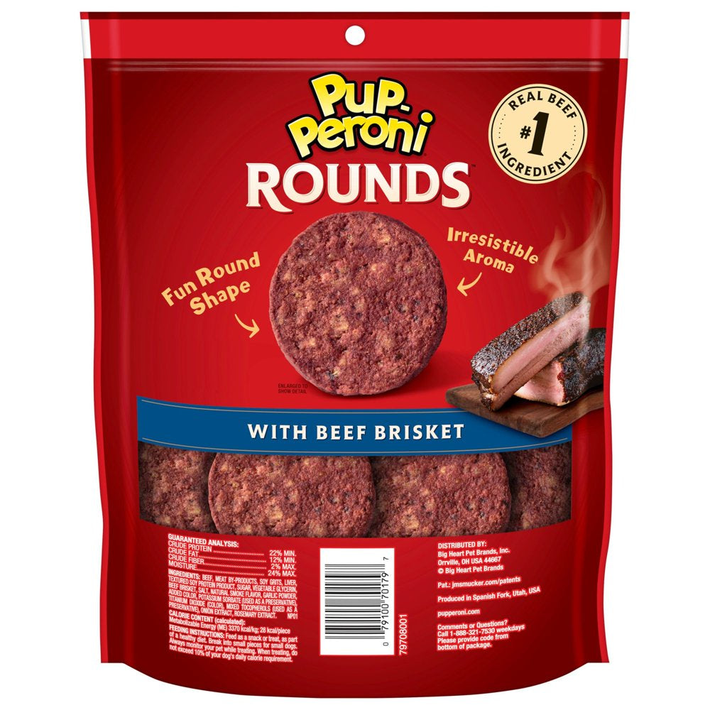 Rounds Dog Treats with Beef Brisket, 20.5 Oz. Bag