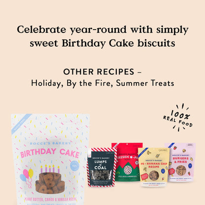 Birthday Cake Treats for Dogs - Special Edition Wheat-Free Dog Treats, Made with Real Ingredients, Baked in the USA, All-Natural Peanut Butter Vanilla Biscuits, 5 Oz