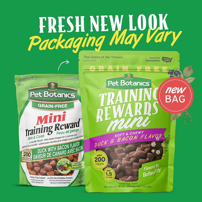 4 Oz. Pouch Training Reward Mini Soft & Chewy, Duck and Bacon Flavor, with 200 Treats per Bag, the Choice of Top Trainers