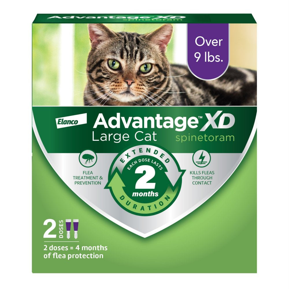 Large Cat 2-Month Flea Prevention for Cats over 9Lbs, 2 Doses (4-Months)