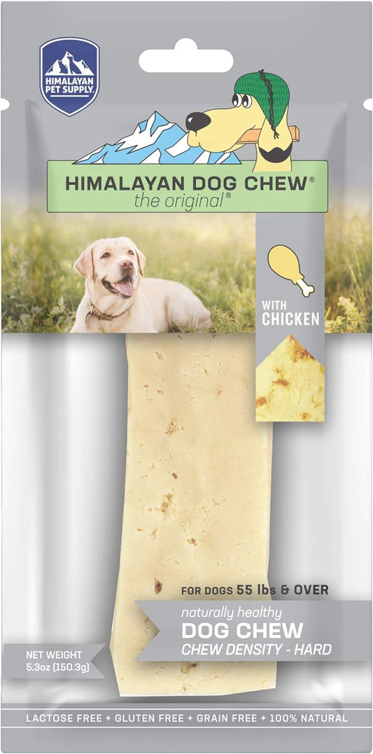 Yak Cheese Dog Chews, 100% Natural, Long Lasting, Gluten Free, Healthy & Safe Dog Treats, Lactose & Grain Free, Protein Rich, X-Large Dogs 55 Lbs & Larger, Chicken Flavor, 3.3 Oz