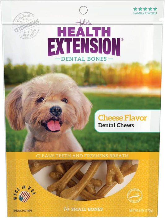 Dog Chew Bone Treats, Puppy Training Treat, Small Sticks for Dental Teeth Cleaning & Breath Freshener,Cheese Flavor, Small (Pack of 14)