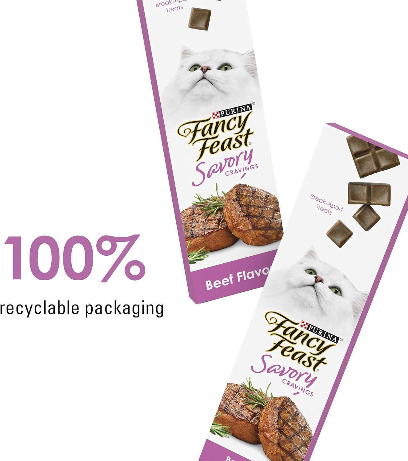 Limited Ingredient Cat Treats, Savory Cravings Beef Flavor - (10 Packs of 3) 3 Oz. Boxes