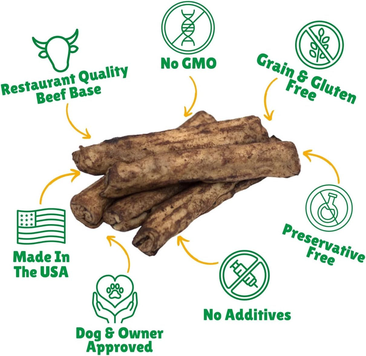 Beef Basted Rawhide – All-Natural Rawhide and Beef Dog Treats for Medium Dogs, Gluten Free Premium Medium Dog Treats (28 Chews)