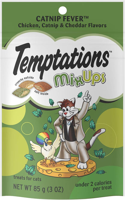 Mixups Crunchy and Soft Cat Treats, Catnip Fever Flavor, (12) 3 Oz. Pouches