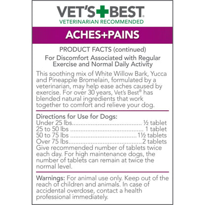 Vet’S Best Aspirin Free Aches + Pains Dog Supplements, 50 Chewable Tablets