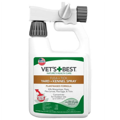 Vets Best Flea and Tick Yard and Kennel Spray 4 X 32OZ