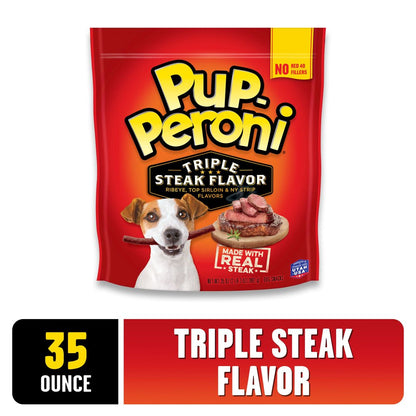 Triple Steak Flavor Dog Treats, 35Oz Bag