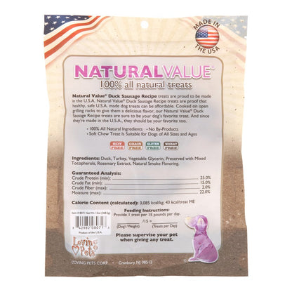 Natural Value Treats 14Oz-Duck Sausages