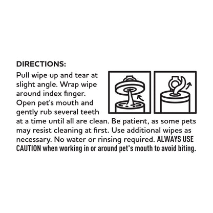 Plaque Tooth Wipes for Cats & Dogs, 40 Count