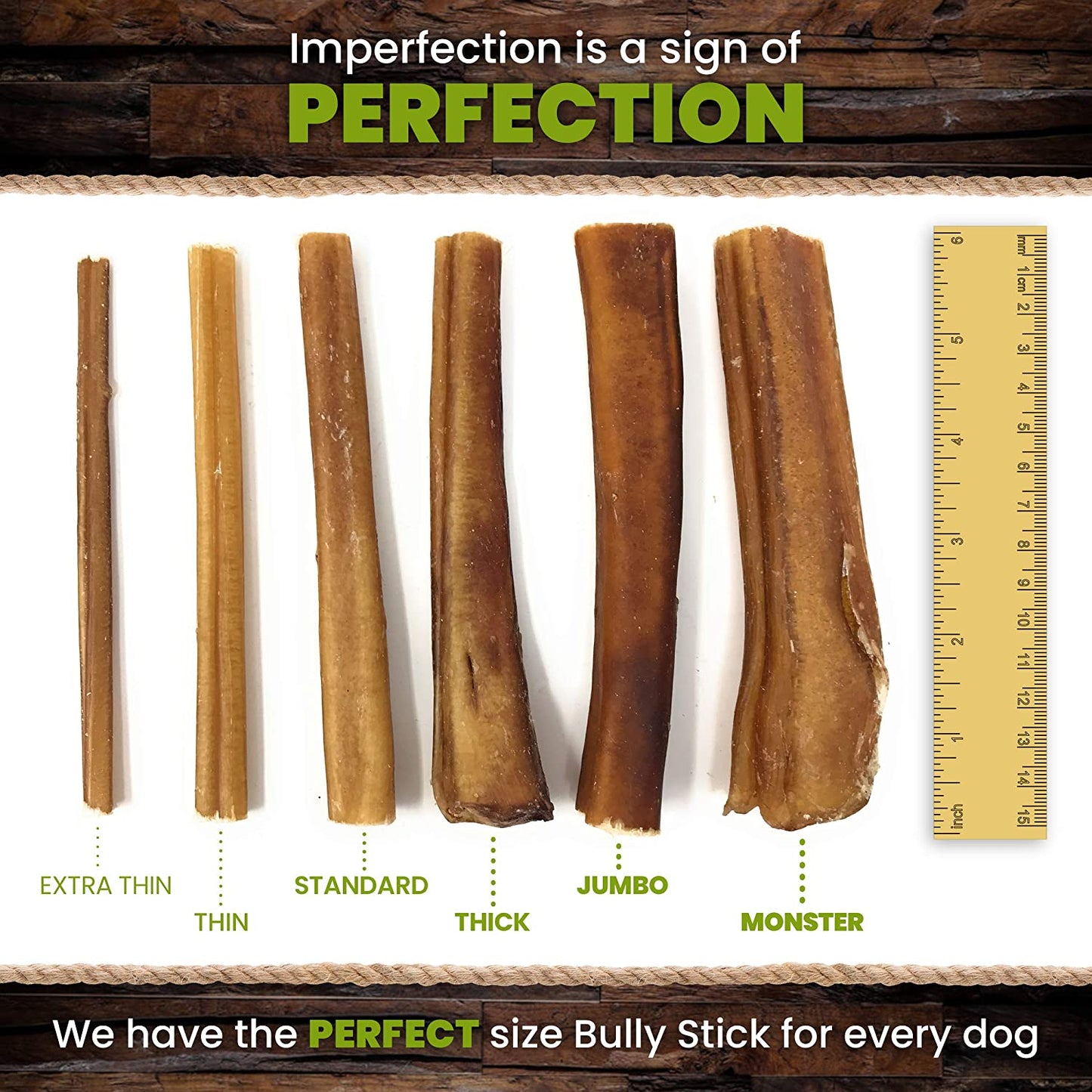 12-Inch Standard Bully Sticks for Dogs Made in USA- 20Oz (10-11) Grain-Free All-Natural Dog Beef Pizzle Chews