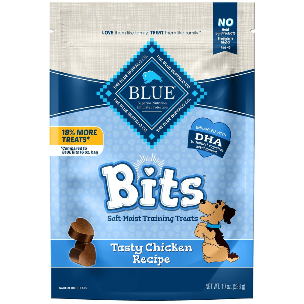 BLUE Bits Training Treats Chicken Flavor Soft Treats for Dogs, Whole Grain, 19 Oz. Bag