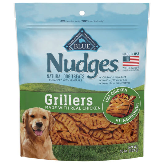 Nudges Grillers Natural Dog Treats, Chicken, 16Oz Bag