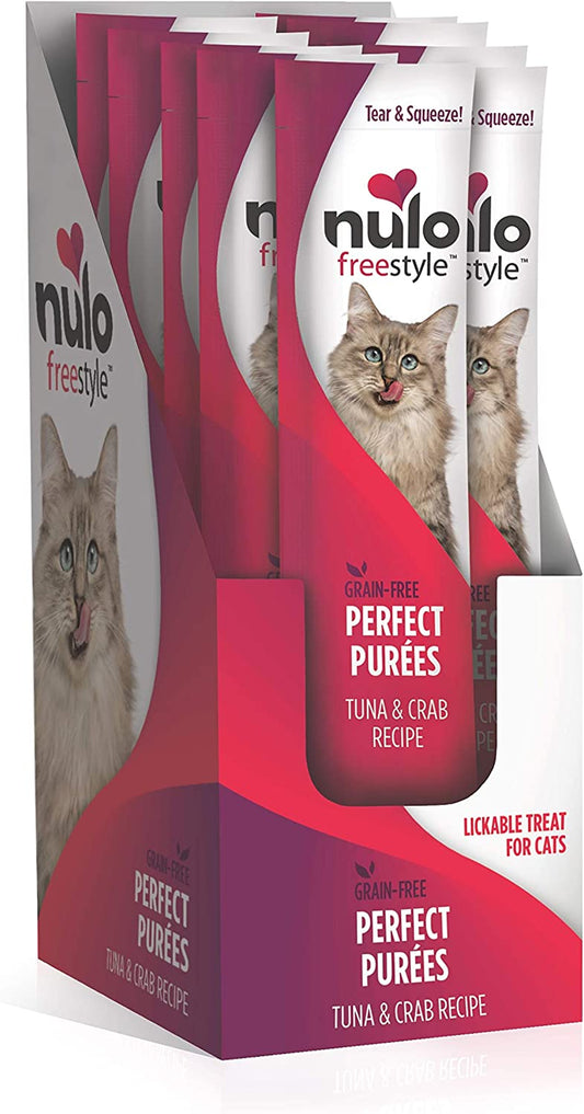 Freestyle Grain-Free Perfect Purees Premium Wet Cat Treats, Squeezable Meal Topper for Felines, High Moisture Content to Support Cat Hydration, 0.5 Ounces in Each Lickable Wet Cat Treat Pouch